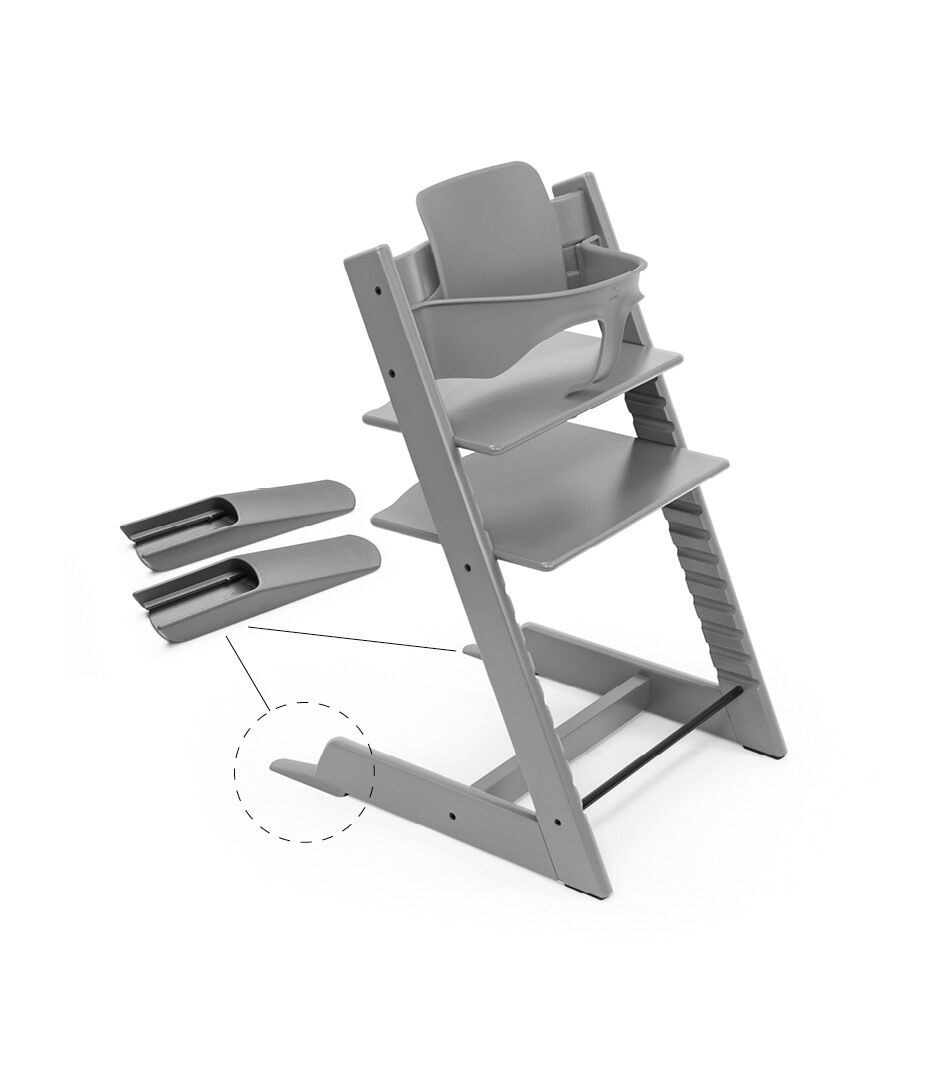 Tripp Trapp® Chair Storm Grey, Beech, with Baby Set.